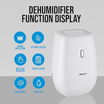 Belaco BDD01L Dehumidifier 1200ml Portable Air Dehumidifier for Damp