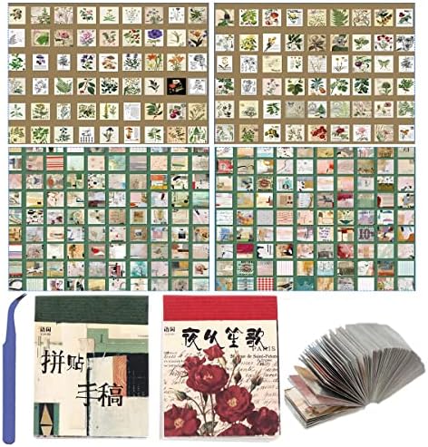 732 Sheets Vintage DIY Scrapbook Paper Supplies Aesthetic Decorative DIY Craft Paper for Scrapbooking, Travel Journal