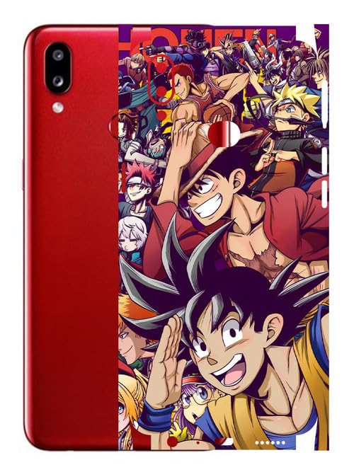 Image of AtOdds - Samsung Galaxy A10s Mobile Back Skin Sticker - Lamination - Rear Screen Guard Protector Film Wrap (Coverage - Back+Camera+Sides) (Design - Anime 5)