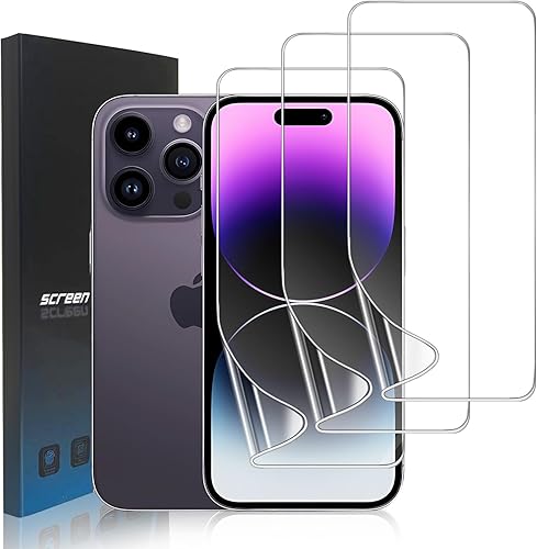 Miniatura 20 de Paquete de 3 protectores de pantalla de película de hidrogel para iPhone 13/iPhone 13 Pro, protector de pantalla de TPU suave HD para iPhone 13/13