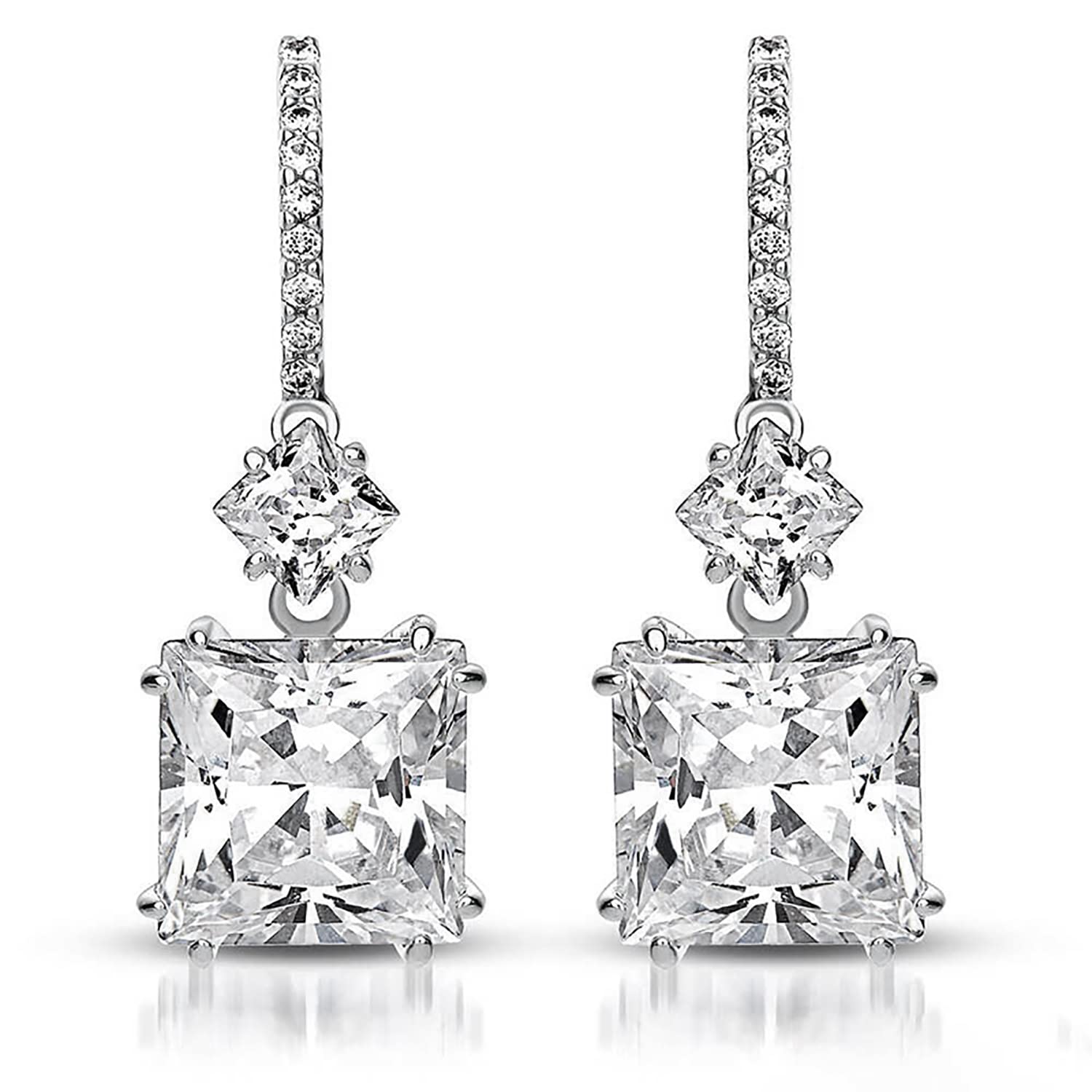 Peora American Diamond Studded Silver Plated Drop & Dangle Earrings Fashion Wear Stylish Jewellery Gift for Girls & Women (PX8E99) (B0BTPRBZRJ) Amazon Price History, Amazon Price Tracker