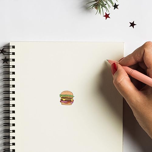 Miniatura 3 de Calcomanías para planificador de hamburguesas, álbum de recortes de 0.5 pulgadas para niños, calendario, manualidades, paquete de 208