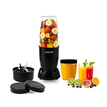 Cadlec NutriBlend Copper Juicer Mixer Grinder | 500W Smoothie Maker All-in-1 Juicer & Blender for Juicing, Grinding & Blending | Shockproof ABS Body | 2-Year Warranty (Black)