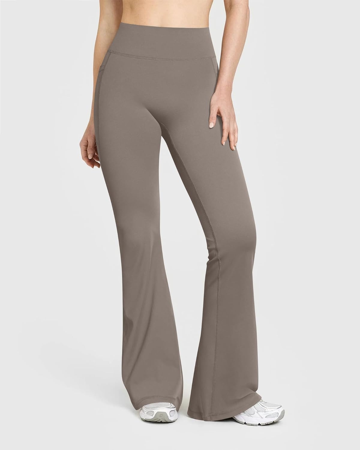 OQQ Yoga Pants Women High Waist Butt Lifting Casual Soft Leg Flared Bottoms with Pockets - Image 2