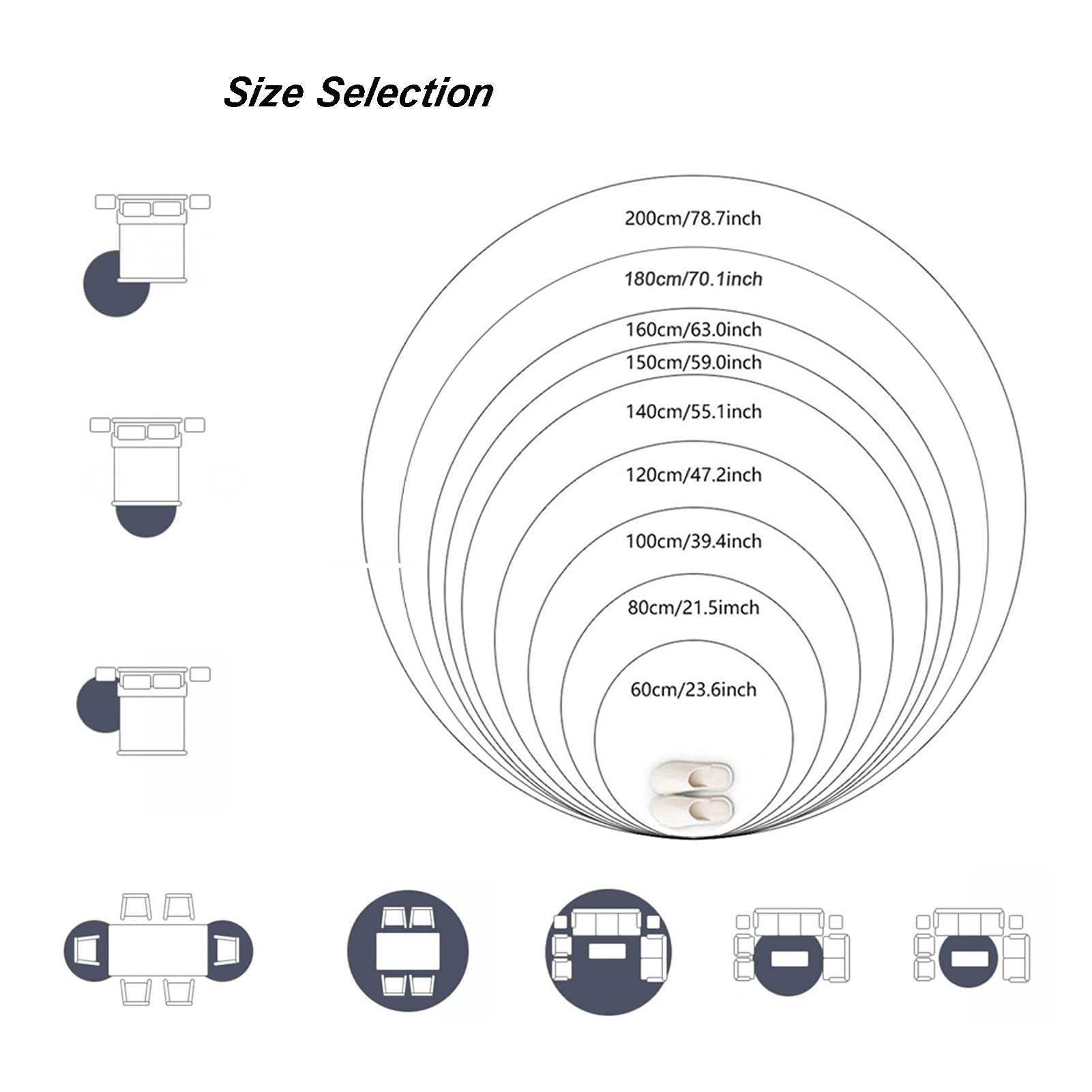 Klassiek rond vloerkleed 80 cm 100 cm 120 cm 140 cm 160 cm 180 cm 200 cm Tapijt Voor Woonkamer Slaapkamer Mantel Kamer Antislip Eettafelmatten Vloermat Antislip (Size : Diameter 100cm