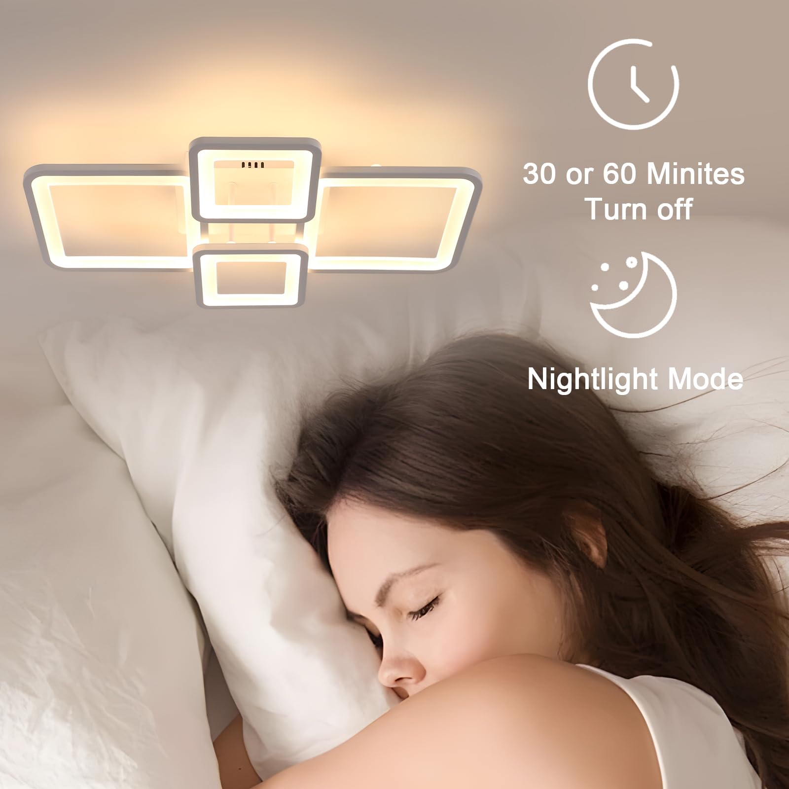 Mckalen Plafonnier LED, Dimmable 48W 5400LM, Lampe de