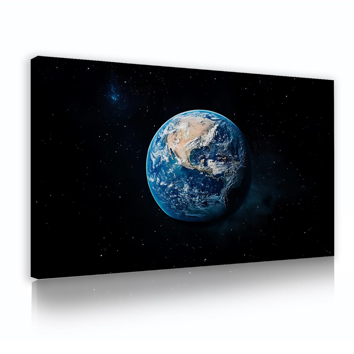OSHIONARTE Tela incorniciata Arte murale Pianeta Terra Tela a Stelle dello Spazio Esterno Stampa Fantascienza & Fantasy Decorazione Quadro da pittura per soggiorno 53x90cm Incentrionato