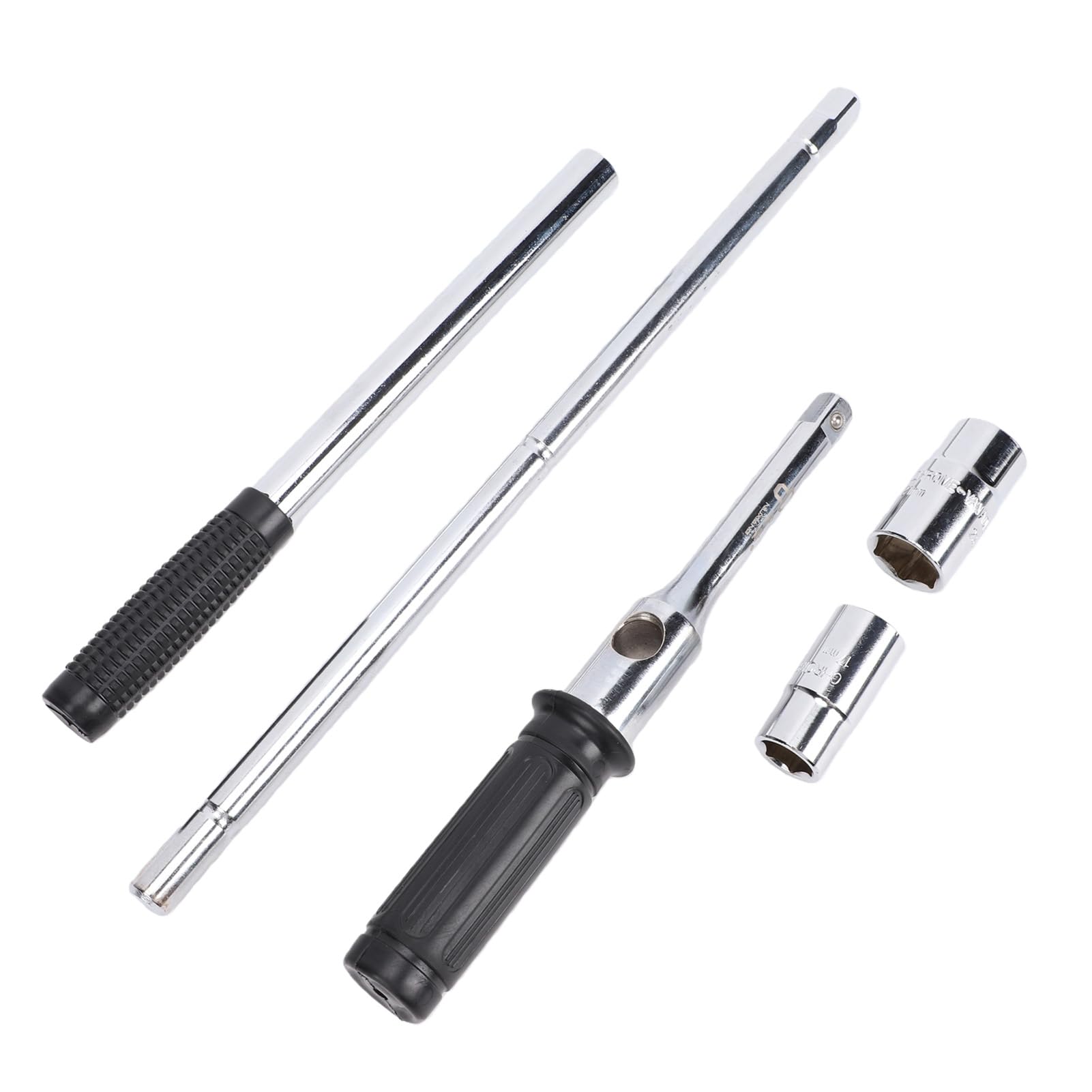 Extended Lug Wrench with 280mm Extension Bar | Stal chromowo-wanadowa poddana obróbce cieplnej, Uniwersalna do sedanów i SUV-ów, Zawiera 4 gniazda