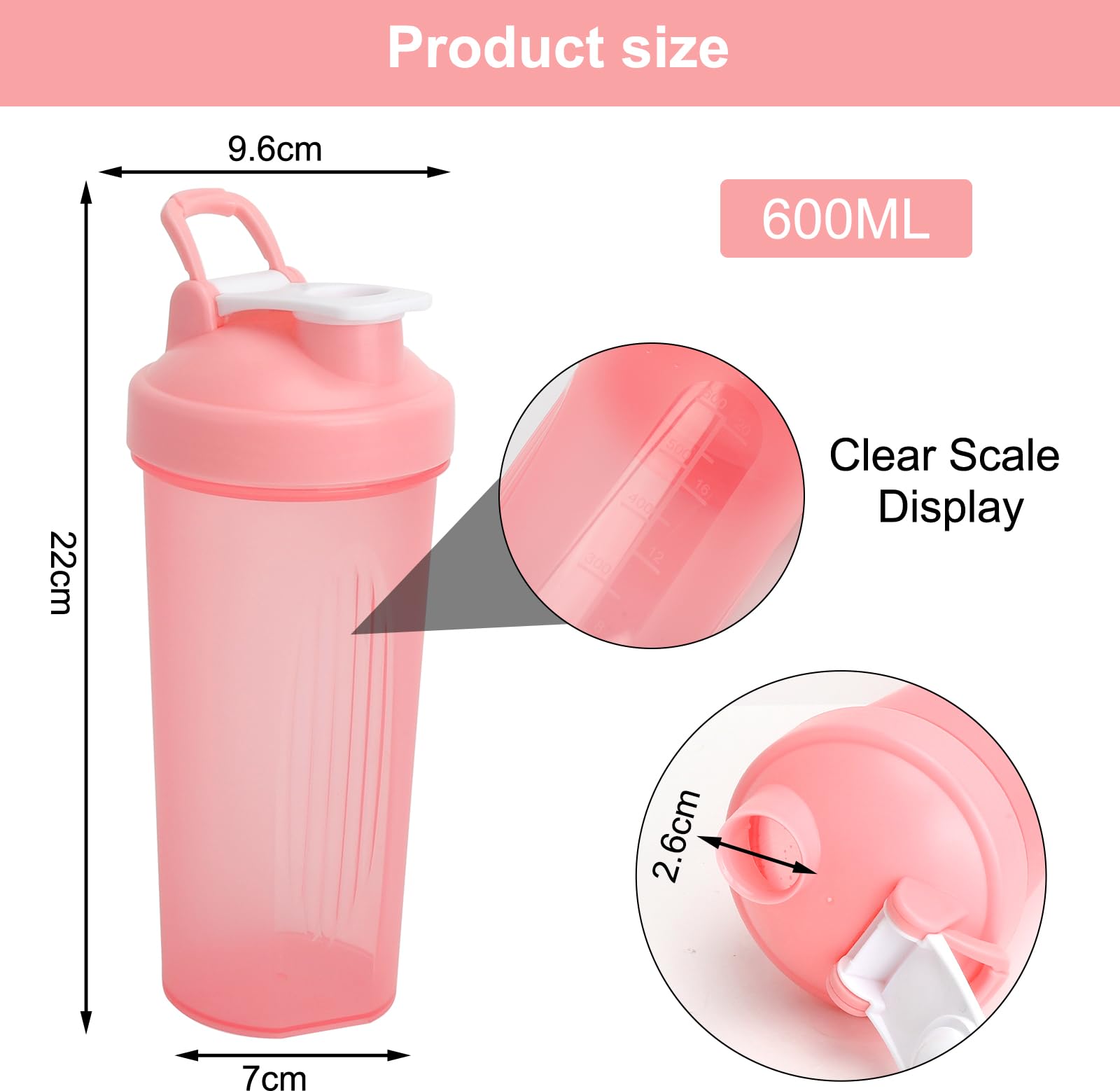 2 shaker białkowy 600 ml, kubek do shake z kulką, wyświetlacz ML, szczelny, shaker proteinowy, na siłownię, do shakera białkowego, shakera białkowego, shakera, shakera, shakera, shakera, kubek do