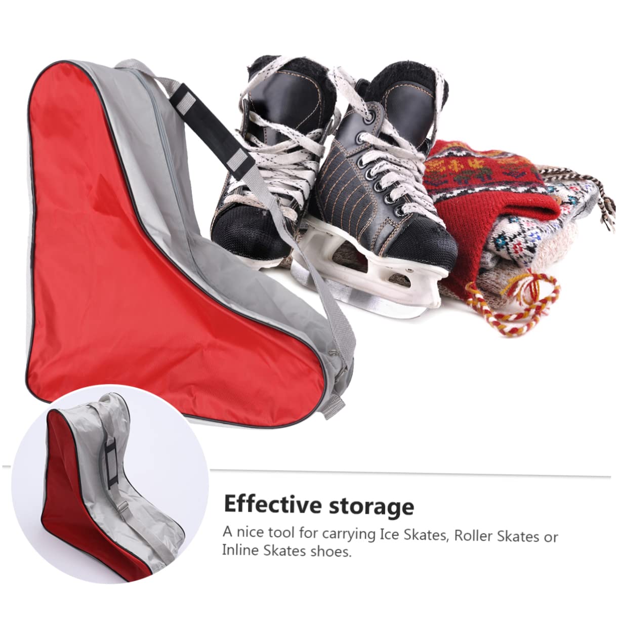 Mikikit 2pcs Roller Skates Handbag Roller Skates Bag Ice-skating Bag Women Oxford Cloth Skate Bag Roller Skate Bag Triangle Skate Bag Suits for Men Skate Bags Blue Beef Tendon Bottom