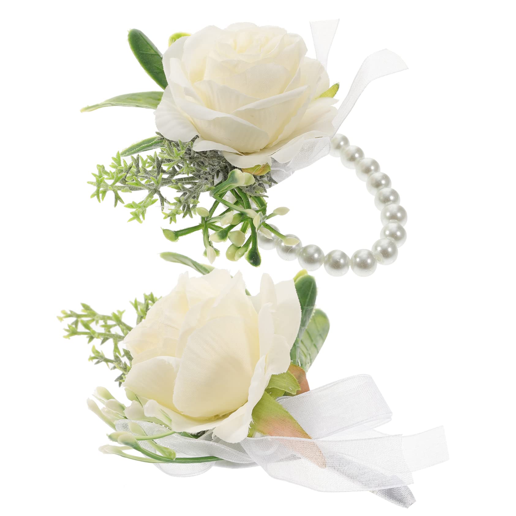 5sätze Korsage Handgelenk Blume Für Hochzeit Künstliche Perlenarmband Corsage Für Braut Und Bräutigam Teiliges Mit Verstellbarem Armband Eleganter Hochzeitszubehör