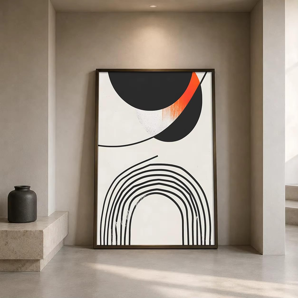 LTjiajuypd Quadri su tela astratti, stampe geometriche moderne in bianco e nero per l'arredamento del soggiorno (50x75 cm - 3 pezzi)