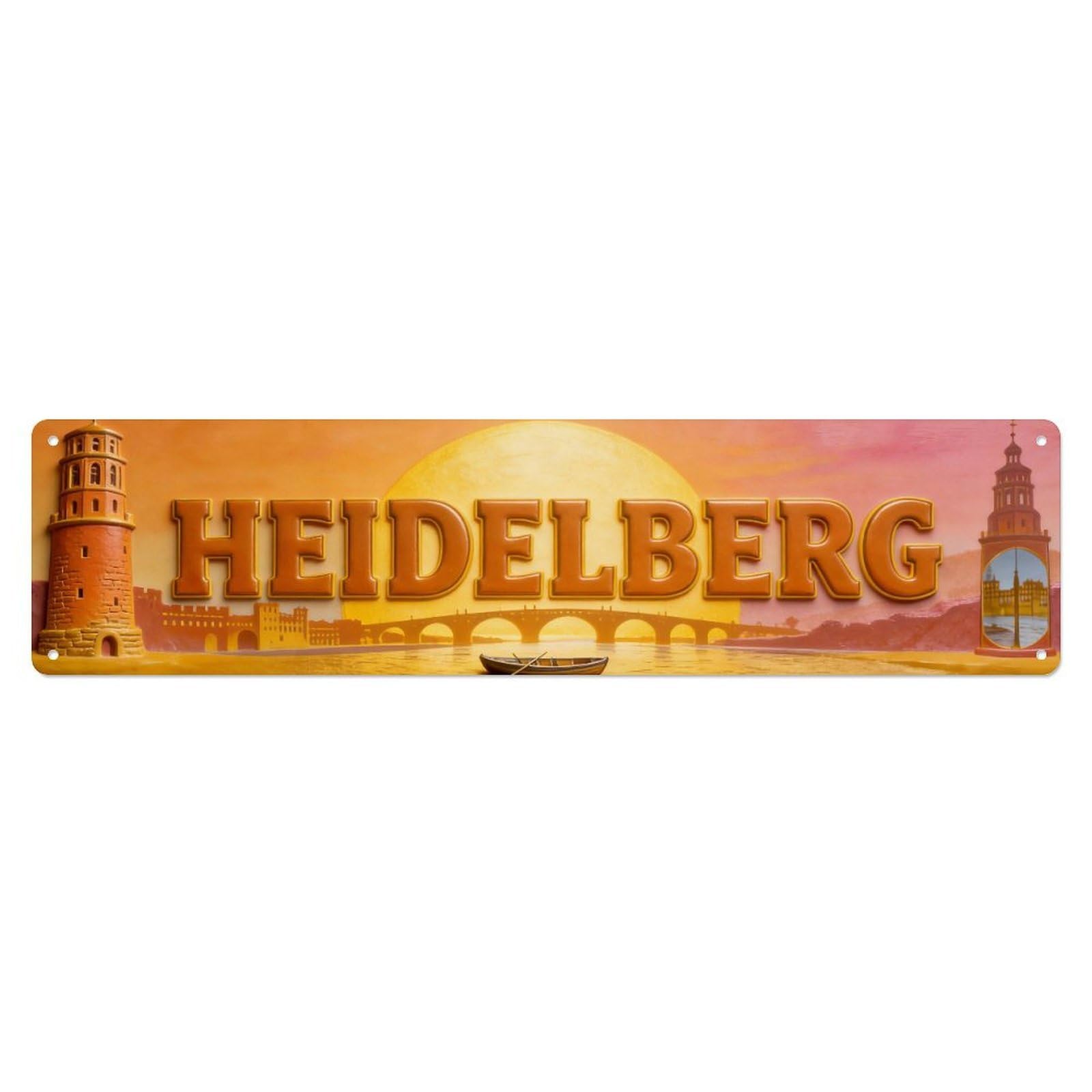 Metal Tin Sign Heidelberg Germany Vintage