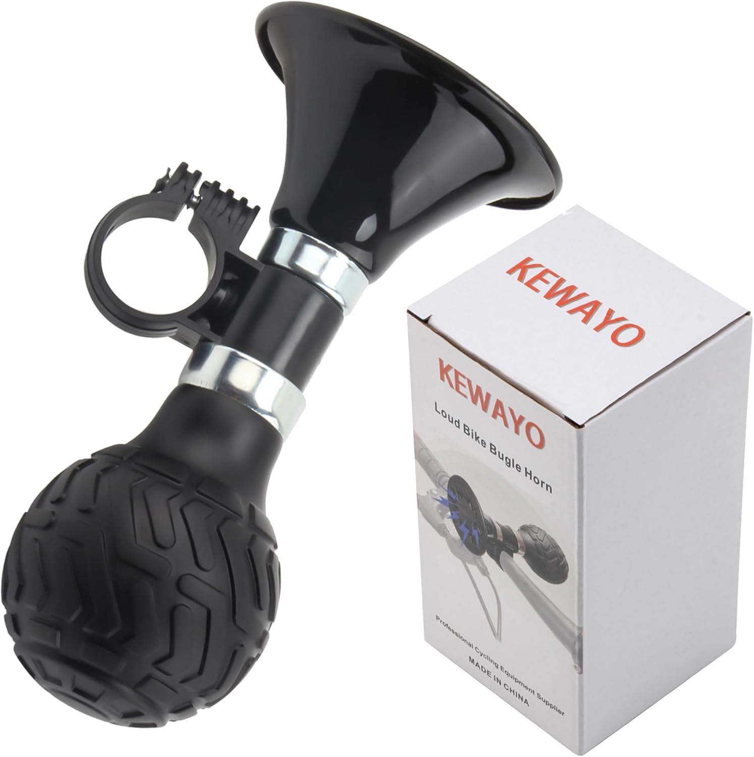 KEWAYO Classic Clown Bike Hooter 120DB Loud Metal Squeeze Air Horn Retro Bicycle Bugle Horn for Adults Kids Universal Fit Road Bike MTB Folding Bike Cruiser Golf Cart Black