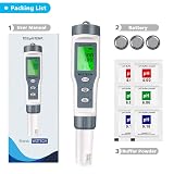 Wiztech Digital PH Meter with ATC: 3 in 1 PH TDS Temp - High Accuracy Pocket Size PH Tester 0.00-14.00 PH Measurement Range