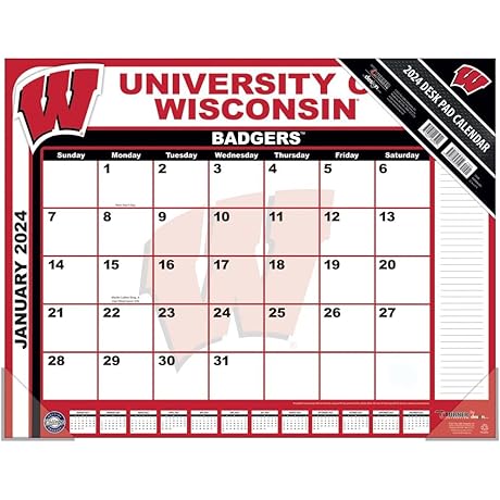 TURNER SPORTS Wisconsin Badgers 2022 Calendar (22X17 Desk Calendar)