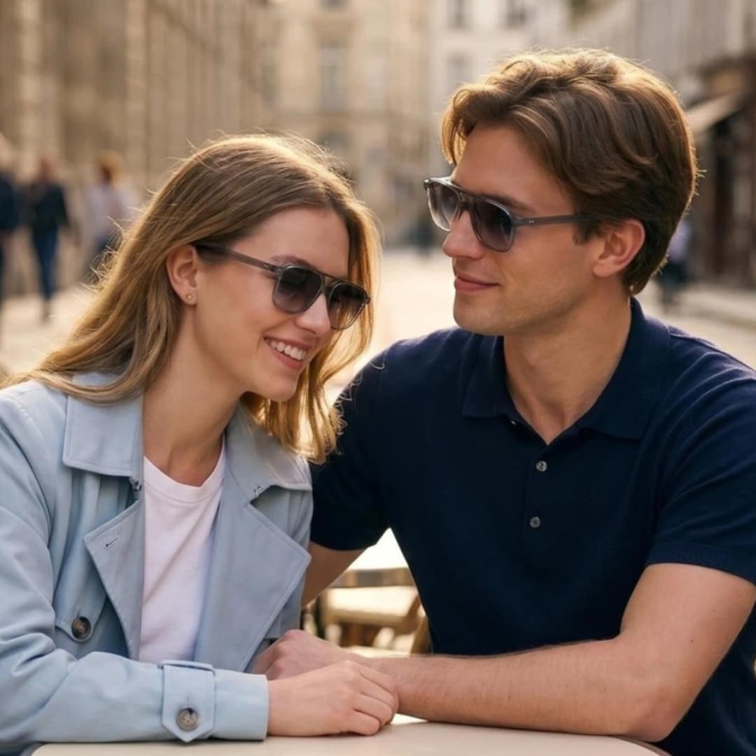 Vintage-Sonnenbrille mit Doppelsteg, klassisch übergroß, aus Acetat, UV400