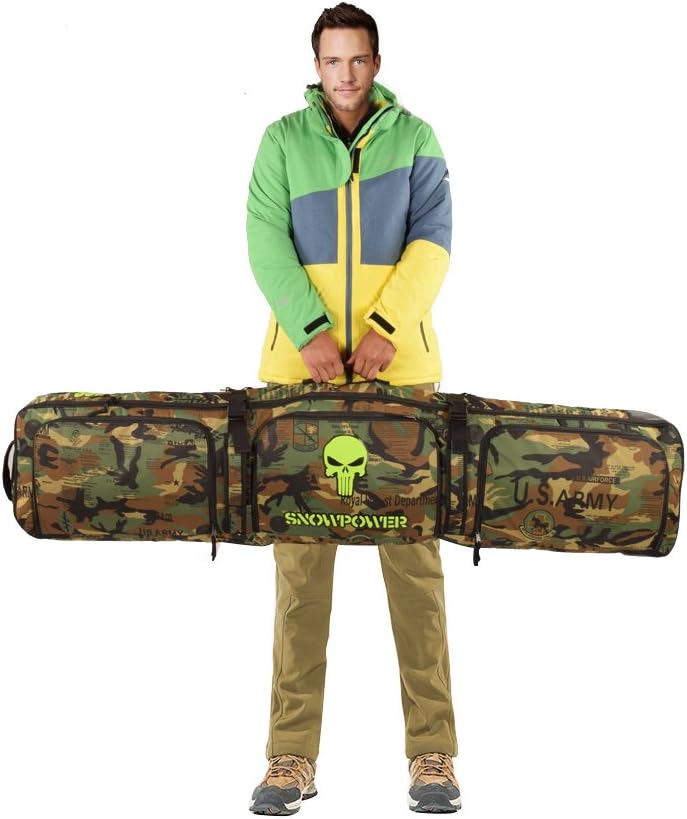 UNISTRENGH Waterproof Snowboard Bag Multi-compartment Adjustable Durable Snow Sports Equipment Backpack Bags for Air Travel