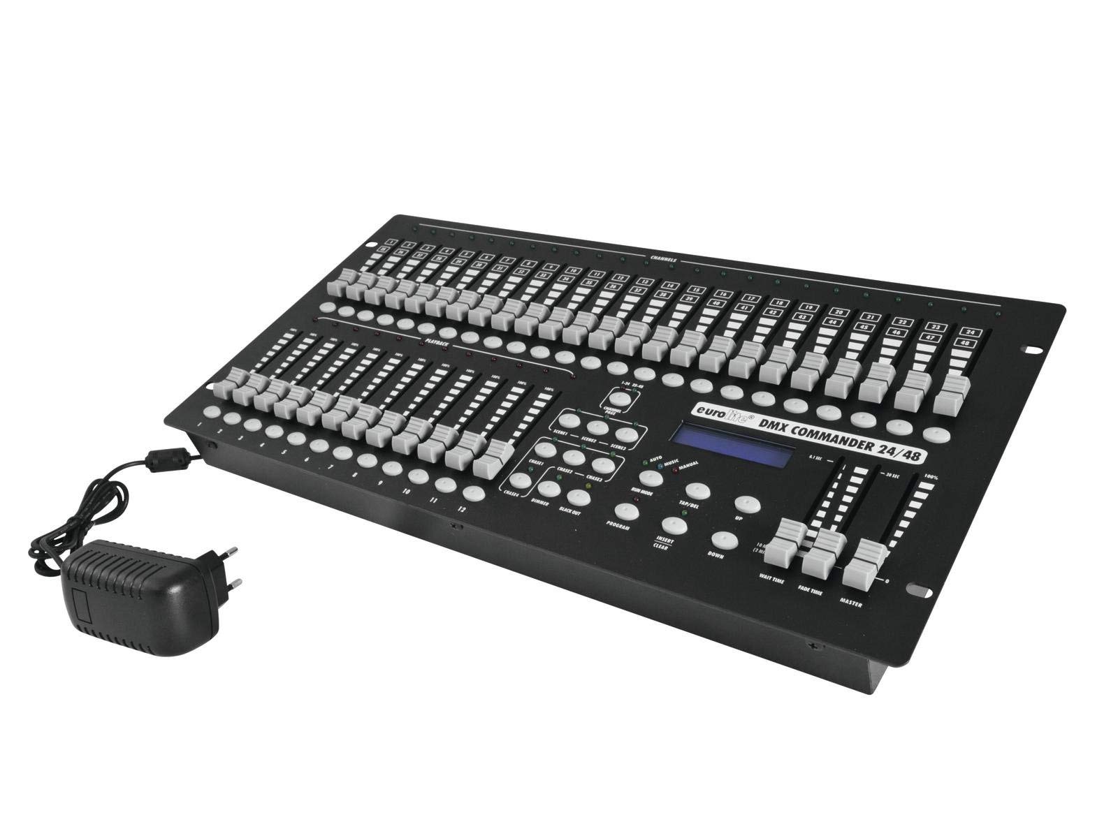 EUROLITE DMX Commander 24/48 Controller | Theaterlicht-Pult für 48 DMX-Kanäle, jede Szene in der Helligkeit einstellbar