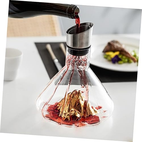 Miniatura 5 de Decantador de iceberg de vidrio dispensador de bebidas Decantador de cristal para bisuteria whisky titular bourbon decantador aireador de vino