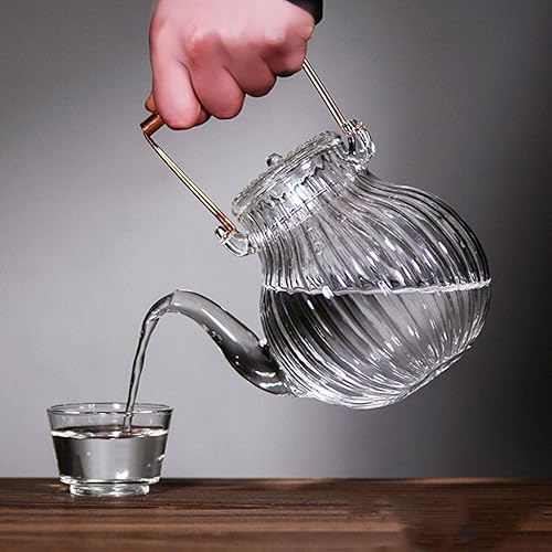 Miniatura 4 de Tetera Kung Fu Tetera silbante Cafetera transparente Tetera rural Tetera segura Tetera Cafetera Hervidor de agua Bebidas asiáticas Estufa Tetera