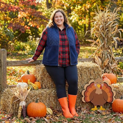 Image of HISEA Women Rubber Boots Wide Calf Rain Boots Matte Surface Waterproof PVC Rubber Rain Boot Mid Height Rain Shoes for Outdoor Gardening Work Walking