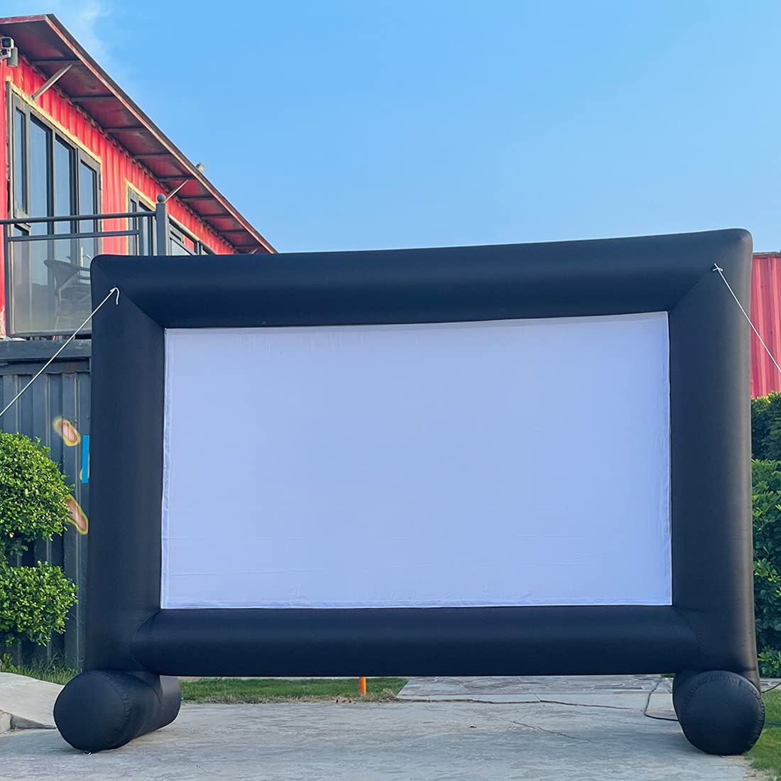 TKLoop 16 Feet Inflatable Movie Screen Stable T-Foot Double Sides Projection No Seam Blow Up Projector Screen - Includes Inflation Fan, Tie-Downs and Storage Bag