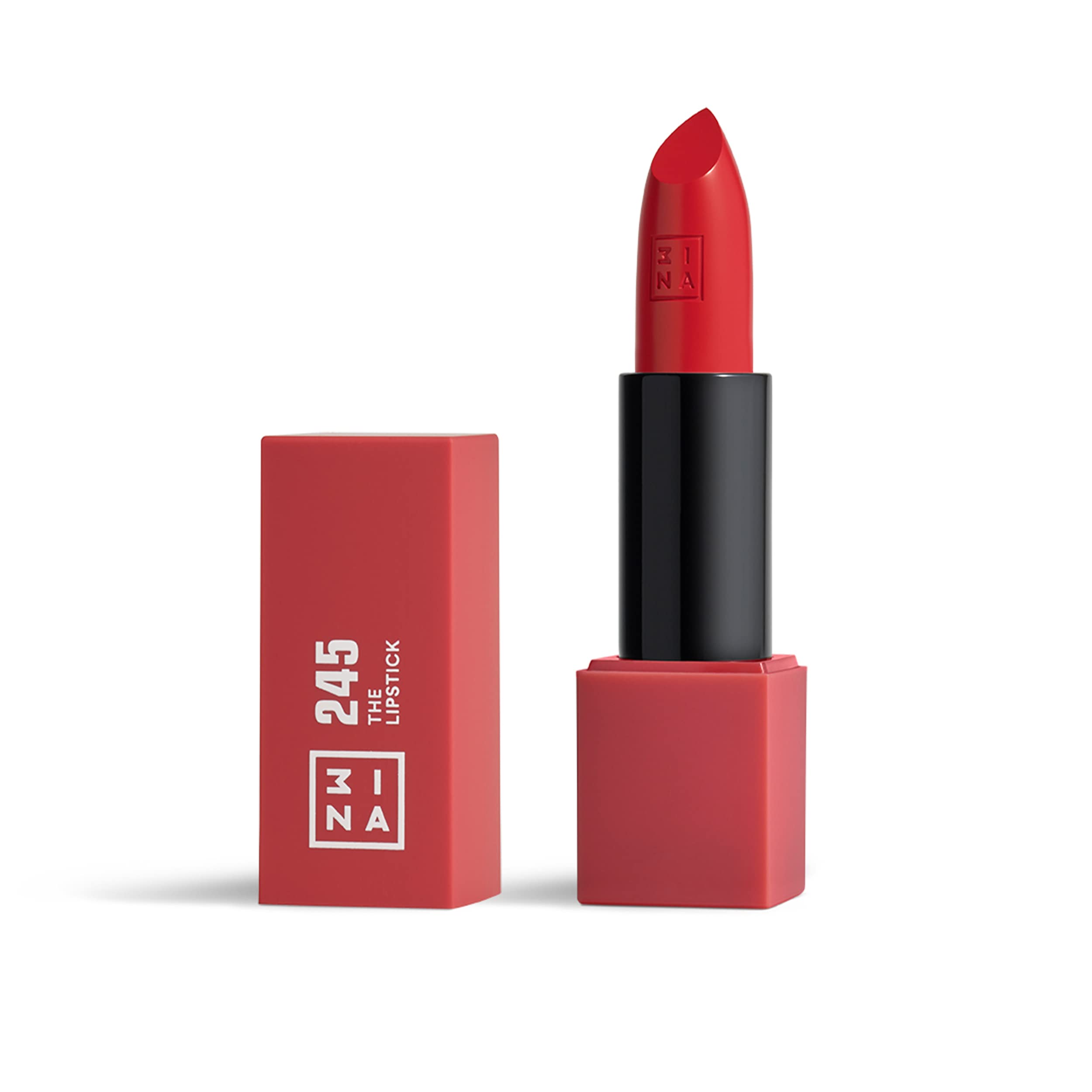 3INA MAKEUP - The Lipstick 245 - Pink Rot Lippenstift - Matt Lippen-Stift mit Vitamin E und Shea Butter- Langanhaltender Hochpigmentiert Creme - Vanille-Duft - Vegan - Cruelty Free