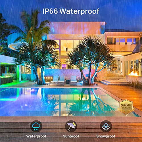 Ustellar Tank 4 Pack 20W Smart Wifi Rgb Led Flood Lights Outdoor Indoor Alexa Floodlights Christmas Color Changing Spotlights Uplighting For Events Party Uplights Stage Lights Landscape Halloween #TOP5