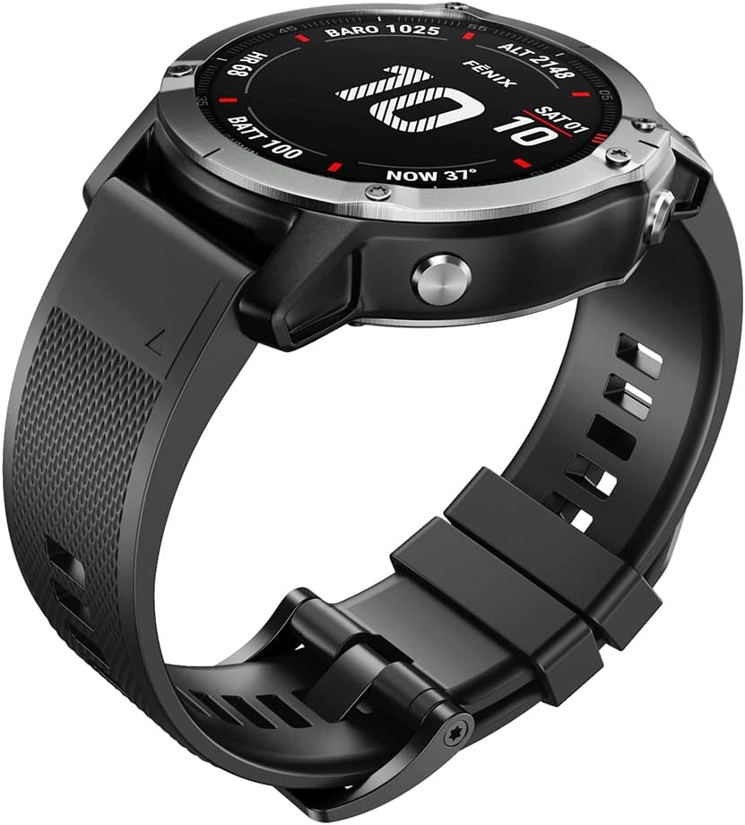 ANCOOL for Fenix 7X/Fenix 6X/Fenix 5X/Fenix 8 51mm Watch Band 26mm Quickfit Bands Compatible with Fenix 6X Pro/7X Pro/5X Plus/3/Descent MK 2/2i/MK 3 51mm Smartwatch(Black) - Image 3