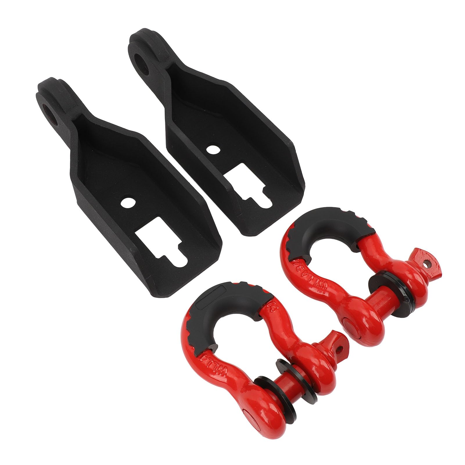 Drfeify Par de Montaje de Grillete de Gancho de Remolque Delantero con Anillos en D de 3 4 Pulgadas Soporte de Montaje de Gancho de Remolque Delantero de Acero Resistente con Recubrimiento en Polvo