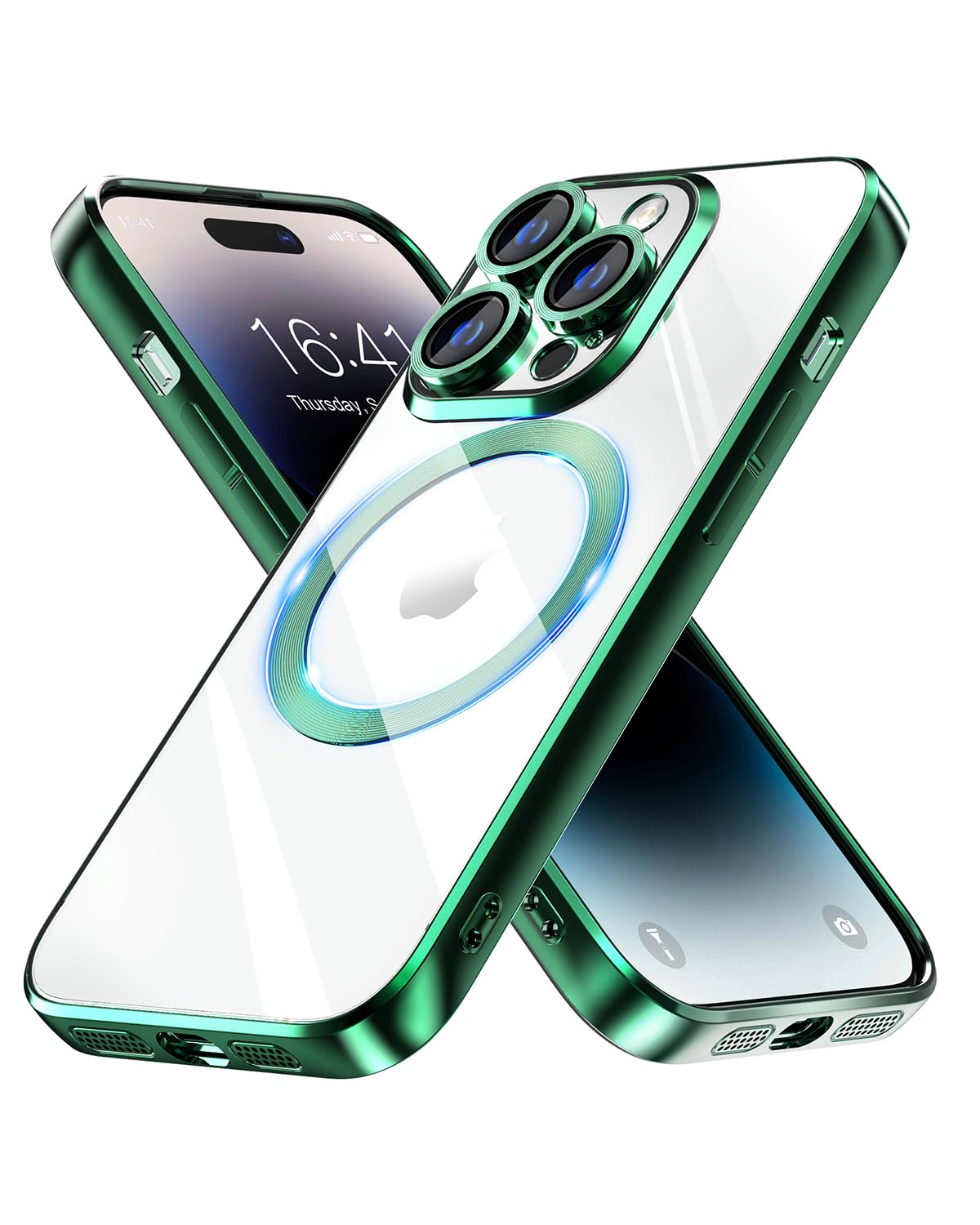 Intermergefor iPhone 14 Pro Case,Compatible with MagSafe Wireless Charging,Shockproof Military-Grade Protection, Yellowing Resistant,6.1-Inch,Palegreen