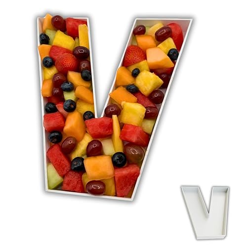 Miniatura 8 de 10" Hard Plastic Reusable Letters Numbers Charcuterie Serving Trays for Party Decoration (E)