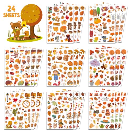 Fall Stickers for Kids, Thanksgiving Stickers,Autumn Sticker for Crafts