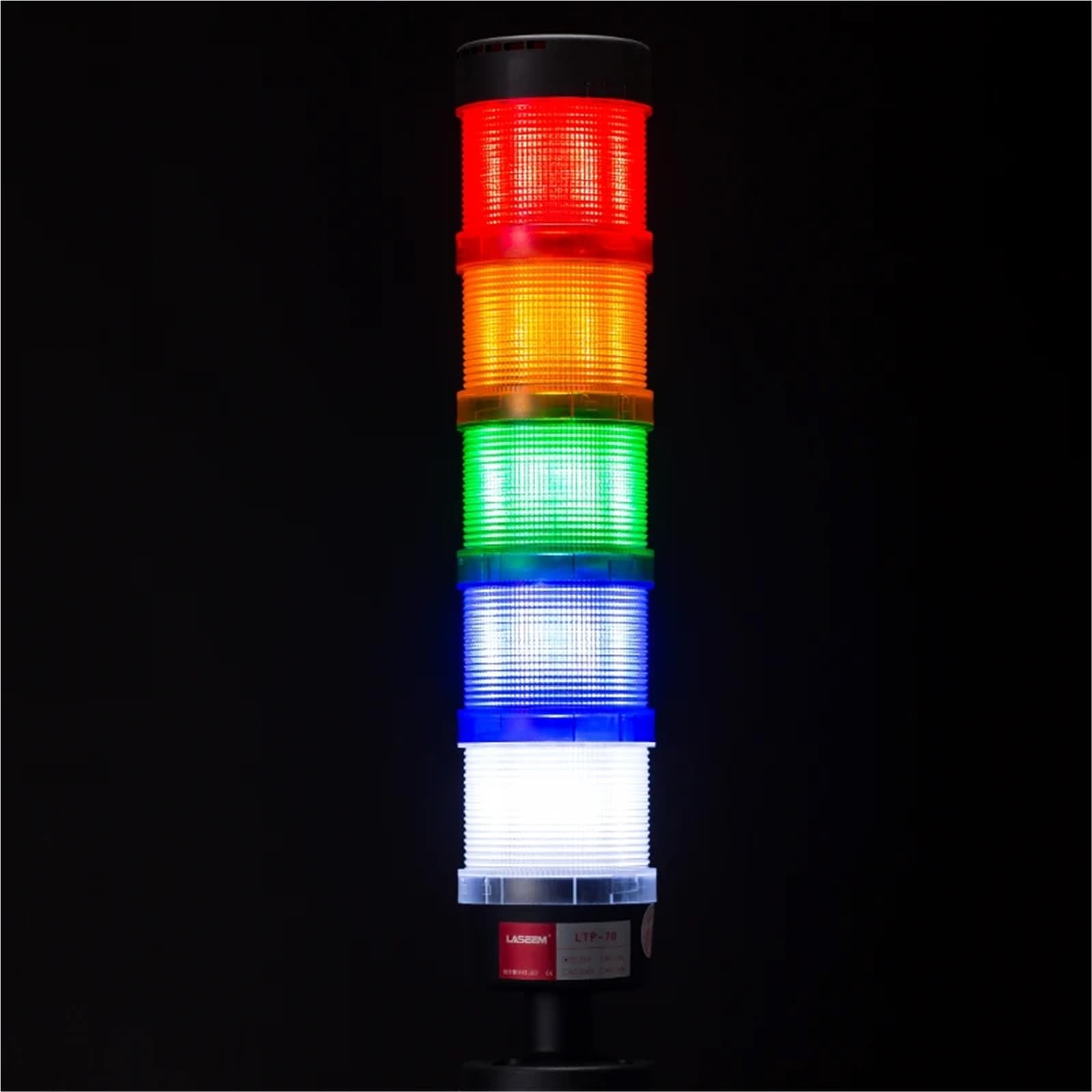 Stapellampe Notlicht Gerade Stange Disk Base LED Warnlichtturm DC12V/24V AC110V/220V/380V Kein Summer(2Layers 12V no Buz)