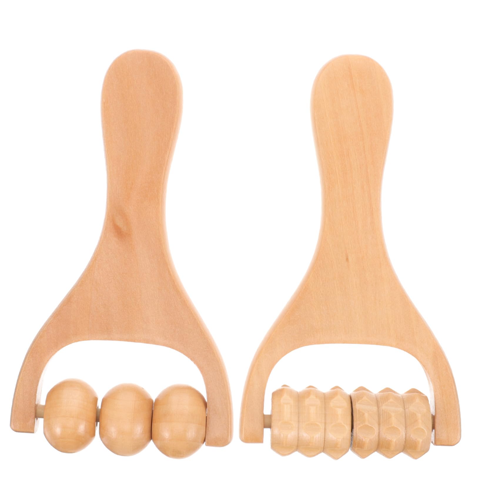 Homoyoyo Rodillo de Masaje Manual para Pies y Hombros de Madera, 2 Piezas Mango Ergonómico y Diseño Ligero para Uso en Casa o Viaje