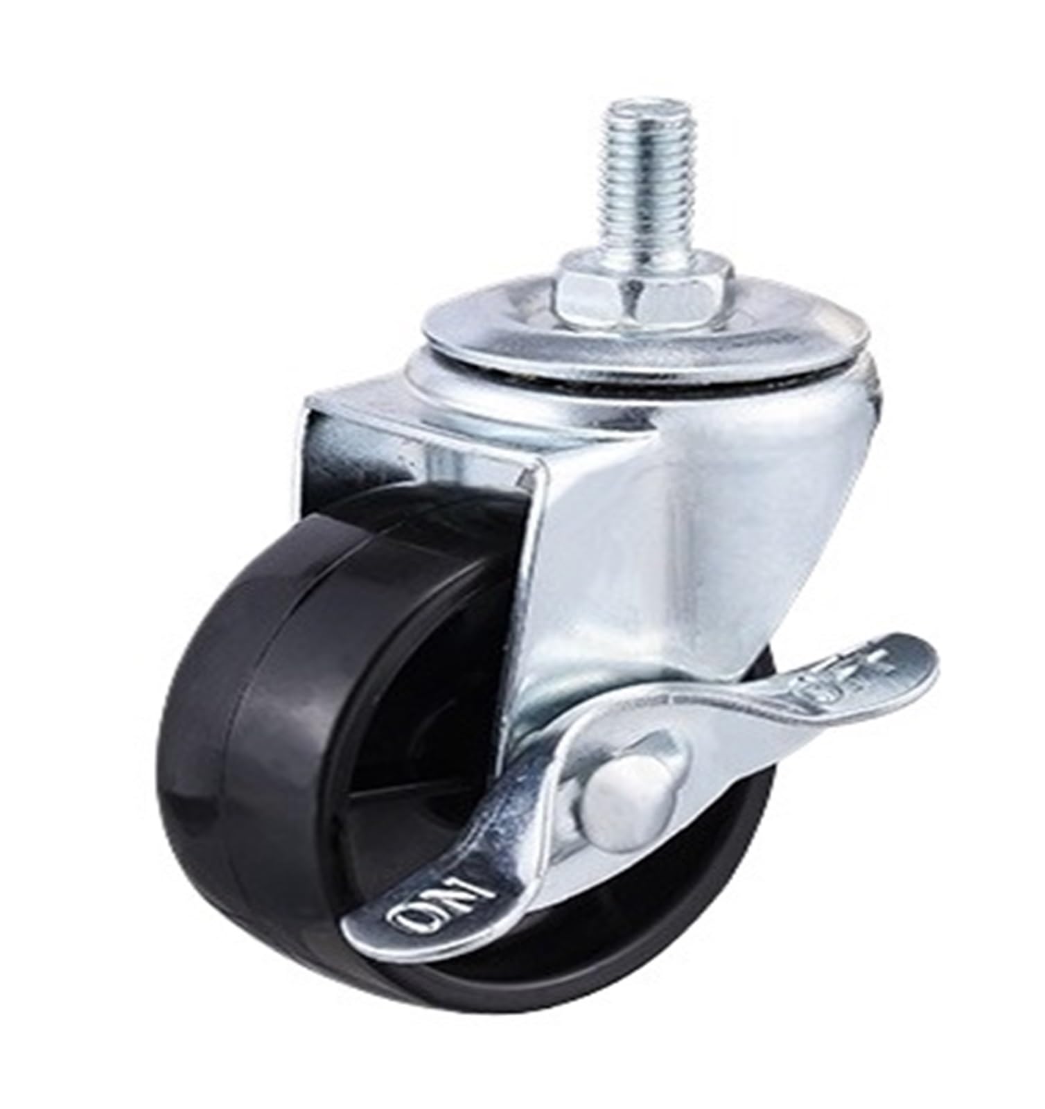MXXDMOPD 4 Pieces/lot 2""/2.5""/3"" Light Black PP Caster M12 Screw Spinner with Brake bearingless Plastic(M12x25 Brake,3 Inch)