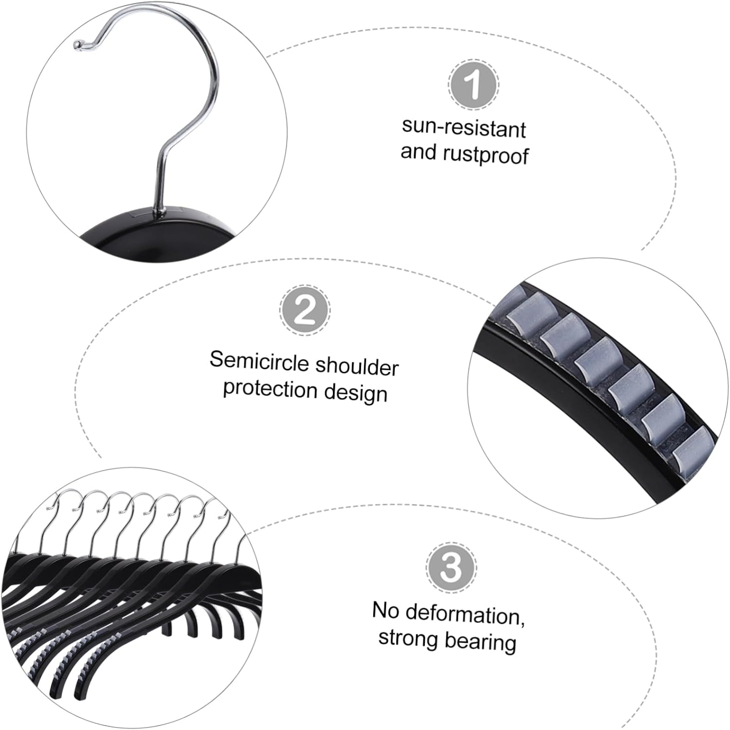 CHILDWEET 1set Practical Plastic Coat Hanger Traceless Design Non- Capacity for Closet Organization and
