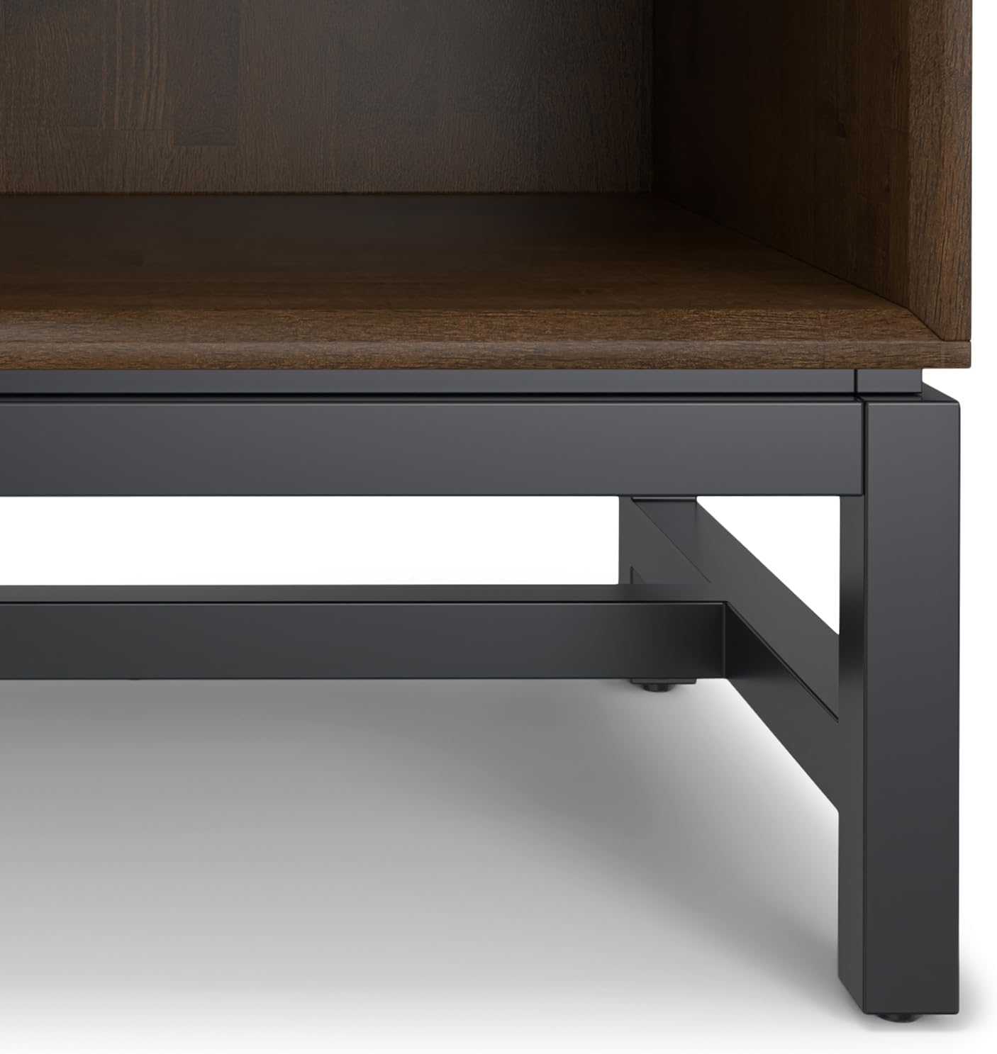 SIMPLIHOME Banting Bedside Table - 20 inch Wide Solid Wood Nightstand Table in Walnut Brown, Industrial Bedroom Side or End Table with 1 Drawer, Open Storage and Metal Base