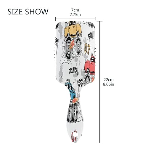 Miniatura 3 de Monster Trucks - Peine con cojín de aire, seguro para cepillo de pelo, cepillo para cabello rizado, peine para mujer, cepillo de viaje para cabello