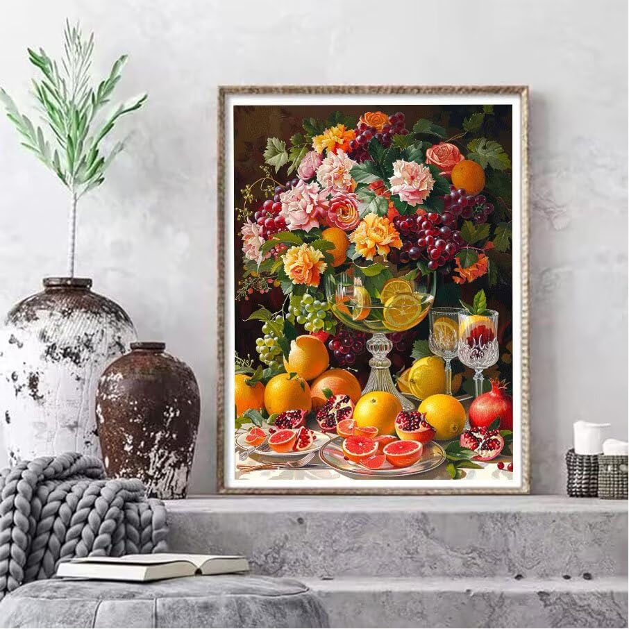 Broderie diamant kit complet 5D grand format motif fleurs