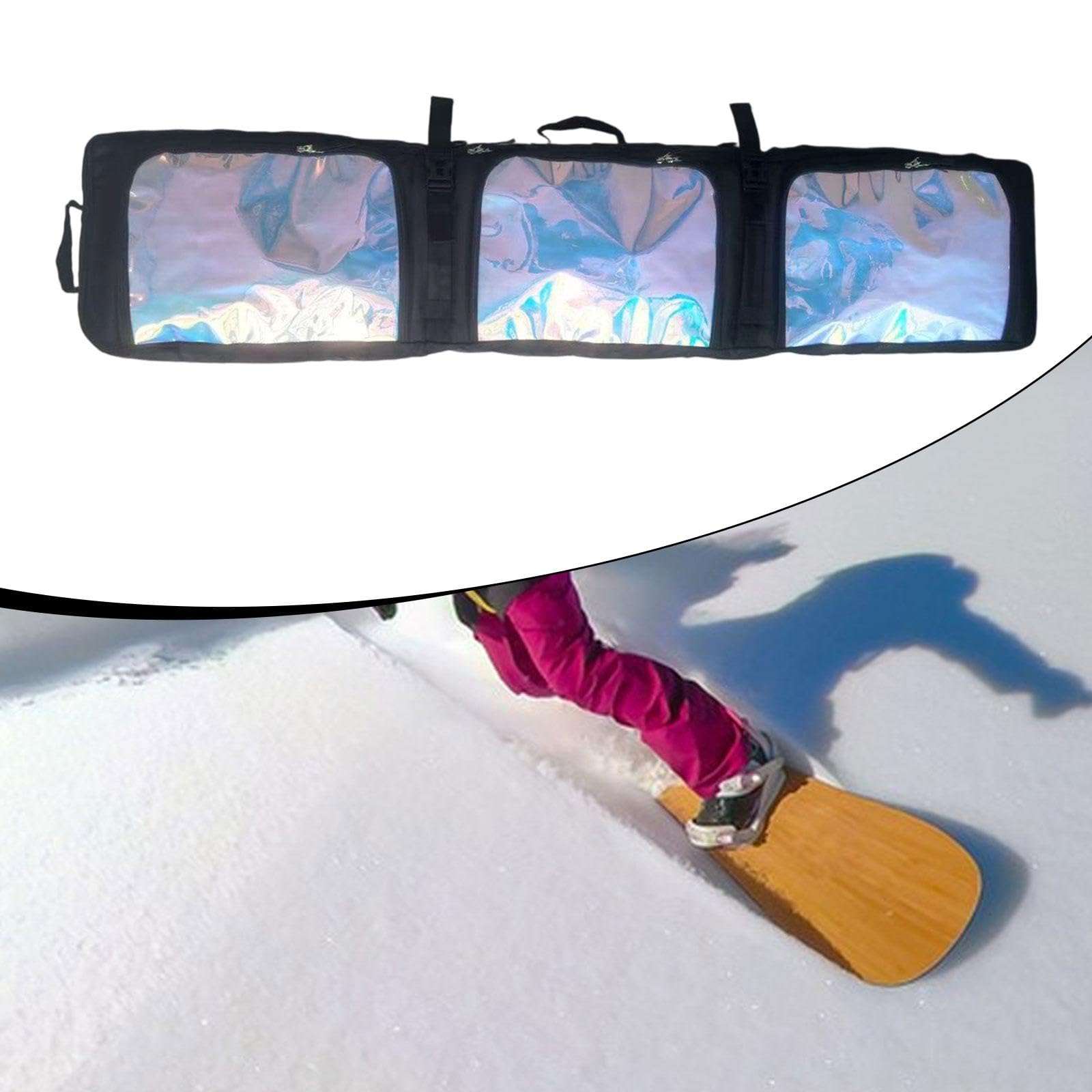 Sac de Ski, Sac de Snowboard à roulettes, Portable et étanche, pour Vos équipements et Vêtements, Idéal pour Les Sports d'hiver en Plein AI, Noir