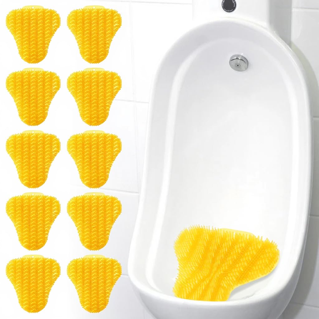 Houseables Urinal Screen Deodorizer, Urinal Cakes, Urine Splash Guards, Urine Screens For Men Bathroom, Janitorial Deodorizers, Odor Eliminator Mats, Toilet Splash Guard, Pee Pads, Lemon Scented, 10PK
