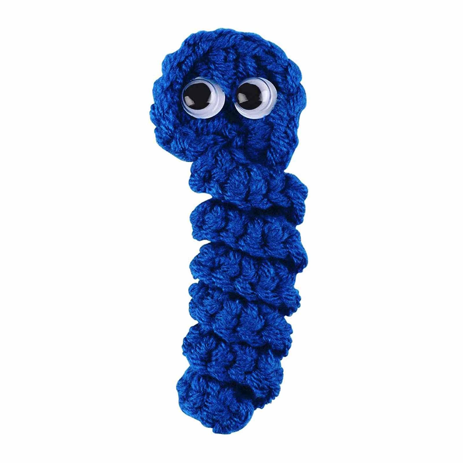 Handmade Crochet Worry Worm, Stress Relief Emotionals Support Worry Worm, Creative Cute Crochet Worry Worm With Card