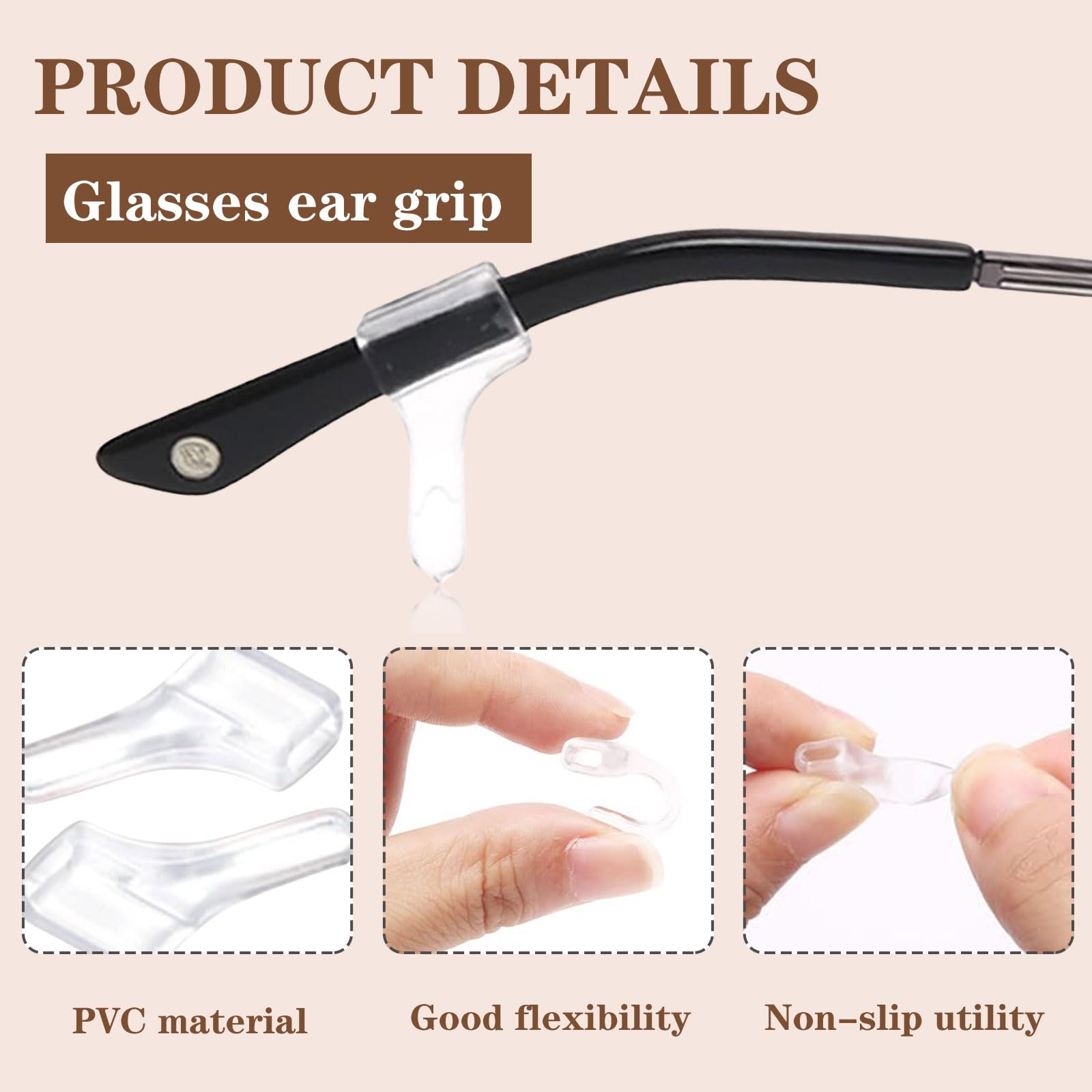 GlamRays 25 works of Glasses Ear Grips Non-Slip Holder for Glasses Eyeglass Plugs Glasses Holder Glasses Non-Slip Glasses Temple for Glasses Sunglasses Reading Glasses - Image 3