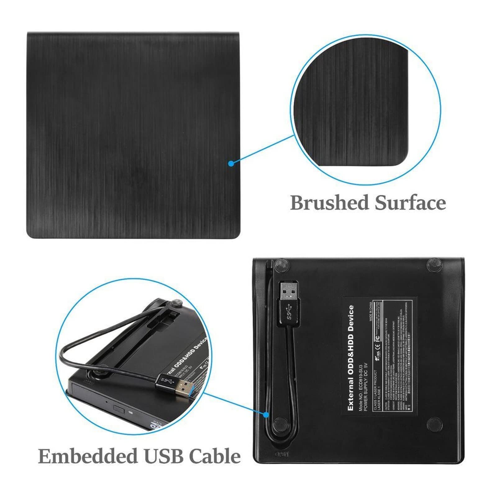 Tragbares USB 3.0 Slim Externes DVD RW CD Writer Laufwerk Brenner Reader Player Optische Laufwerke for Laptop PC DVD Brenner DVD 1pc