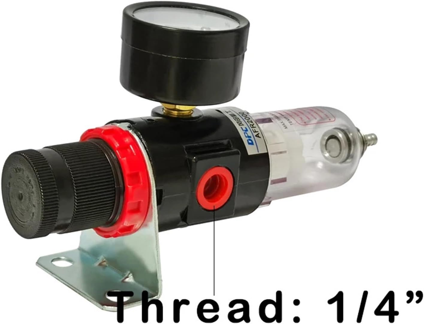 AFR2000 PT1/4" Air Pressure Regulator Water Oil Separator Trap Filter Airbrush Compressor WITH Fitting(With 10mm Fittings)