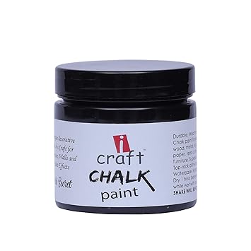 iCraft Dark Secret Home Decor Chalk Paint 250ml Non Toxic, Eco Friendly Paint Gives Chalky and Matte Finish.