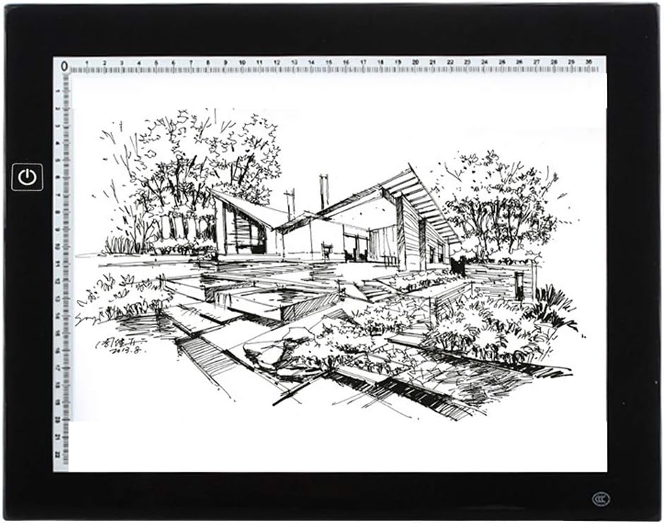 Light Box Portable Led, Dimmable High Light Transmission Ultra-Thin Drawing with Ruler Artist Light Table Diamond Painting Lightbox Drawing,A4