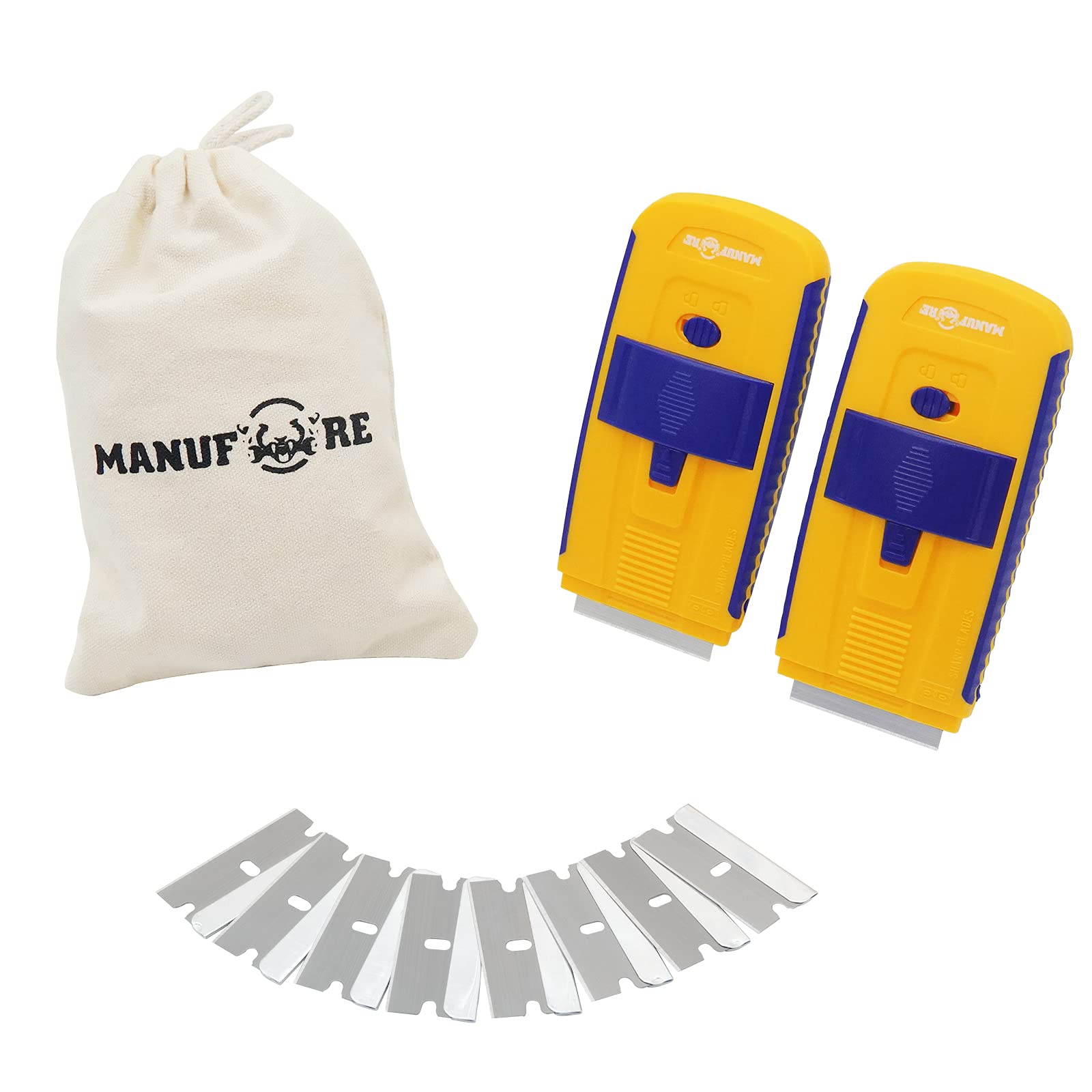 Buy MANUFORE 2 Pack Automatic Razor Blade Scraper Portable Multi